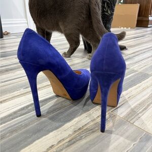 Jessica Simpson Blue Suede Stilettos
